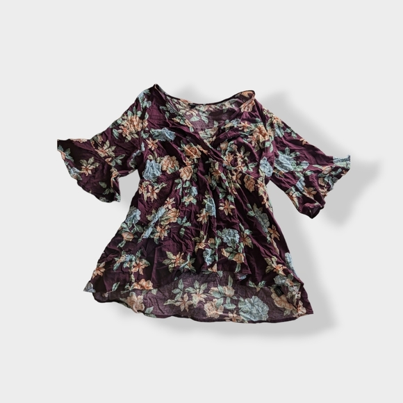 Torrid Stretch Challis Surplice Top - Picture 1 of 5